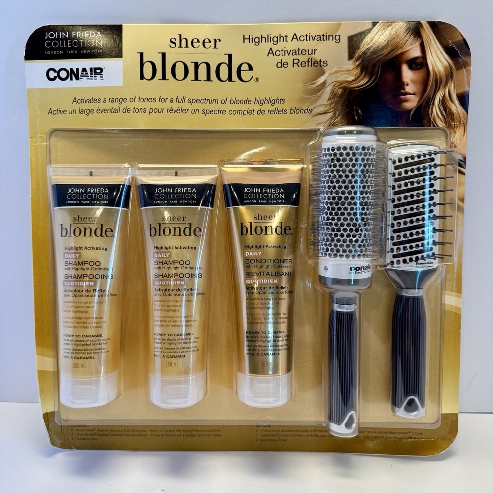 John Frieda Sheer Blonde Highlight Activating CONAIR Gift Set Y2K NOS